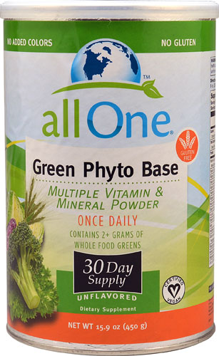 All One Nutritech Green Phyto Base Multiple Vitamin and Mineral Powder -- 15.9 oz