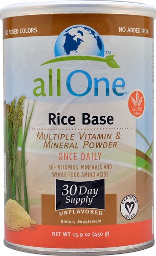 All One Nutritech Rice Base Multiple Vitamin and Mineral Powder Unflavored -- 15.9 oz