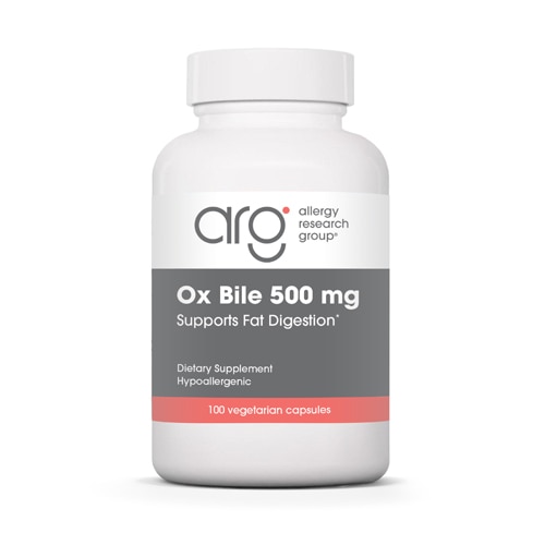 Allergy Research Group Ox Bile -- 500 mg - 100 Capsules