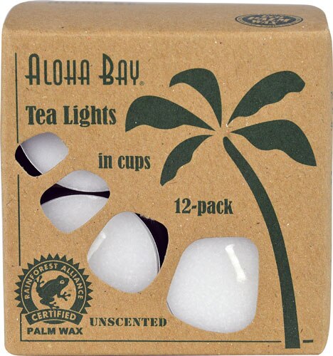 Aloha Bay Palm Wax Tea Lights In Cups Unscented