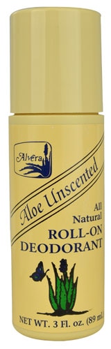 Alvera All Natural Roll-On Deodorant Aloe Unscented -- 3 fl oz