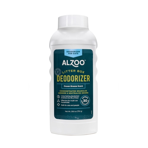 Alzoo Cat Litter Box Deodorizer Granules Ocean Breeze 30 Applications -- 26.6 oz