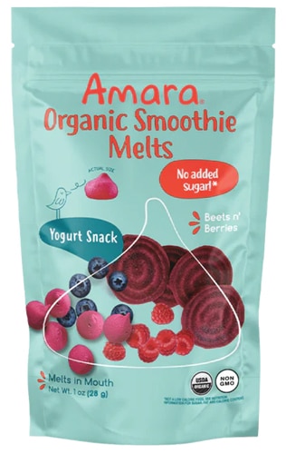 Amara Organic Smoothie Melts Kids Yogurt Snack Beets n' Berries