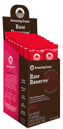 Amazing Grass Raw Reserve Greens, Sea Vegetable &amp; Probiotics Berry -- 15 Packets