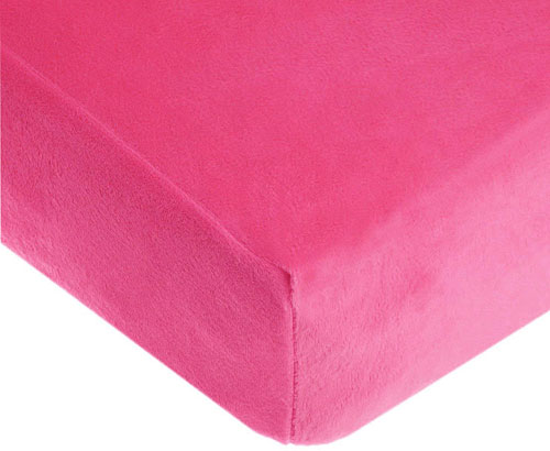 American Baby Heavenly Soft Chenille Crib Sheet Hot Pink 1