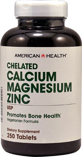 American Health Chelated Calcium Magnesium Zinc -- 250 Tablets