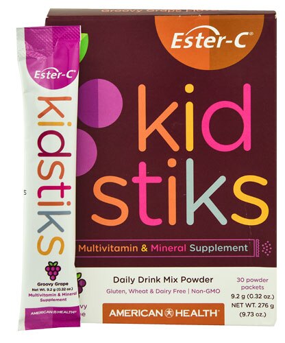 American Health Ester-C® Kid Stiks Daily Drink Mix Powder Groovy Grape -- 30 Packets