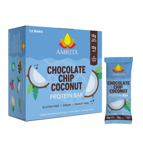 Amrita Non-GMO Plant Protein Bars Chocolate Chip Coconut