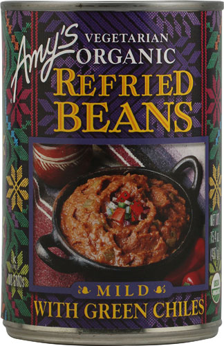 Amy's Vegetarian Organic Refried Beans Mild with Green Chiles
