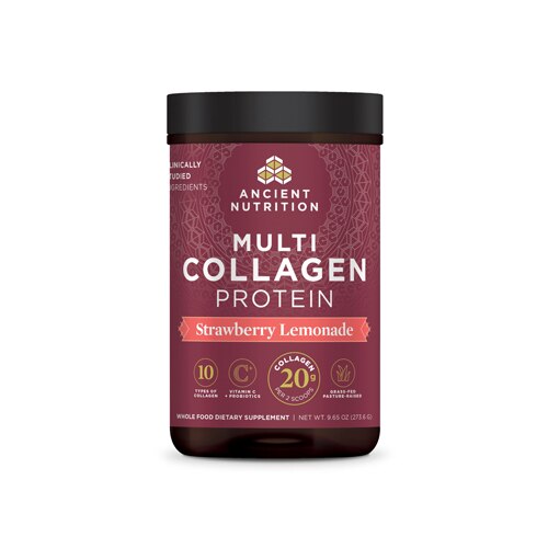 Ancient Nutrition Multi Collagen Protein Dr. Axe Formula Strawberry Lemonade -- 9.65 oz