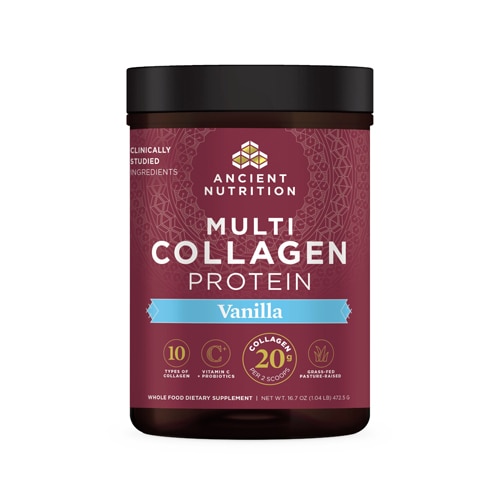 Ancient Nutrition Multi Collagen Protein Vanilla -- 16.8 oz - Vitacost