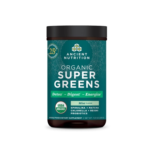 Ancient Nutrition Organic Super Greens Mint -- 25 Servings