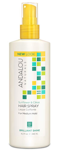 Andalou Naturals Brilliant Shine Hair Spray Sunflower and Citrus -- 8.2 fl oz