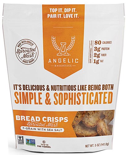 Angelic Bakehouse Bread Crisps Sprouted Mash 7-Grain with Sea Salt -- 5 oz