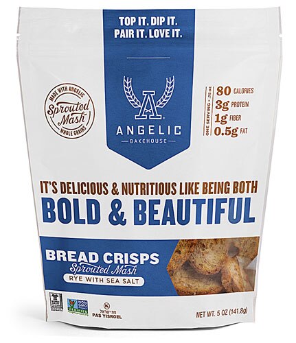 Angelic Bakehouse Bread Crisps Sprouted Mash Rye with Sea Salt -- 5 oz