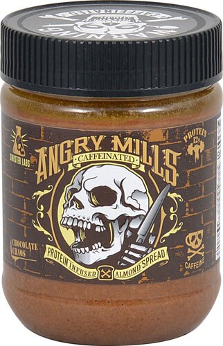 Angry Mills Caffeinated Protein Infused Almond Spread Chocolate Chaos -- 12 oz