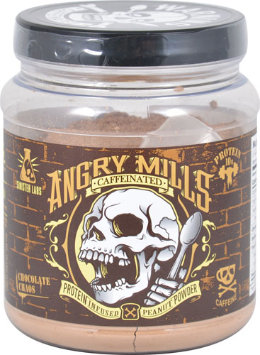Angry Mills Protein Infused Peanut Powder Caffeinated Chocolate Chaos -- 14.25 oz