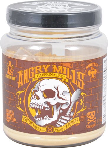 Angry Mills Protein Infused Peanut Powder Caffeinated Hell'A Honey Roasted -- 14.25 oz