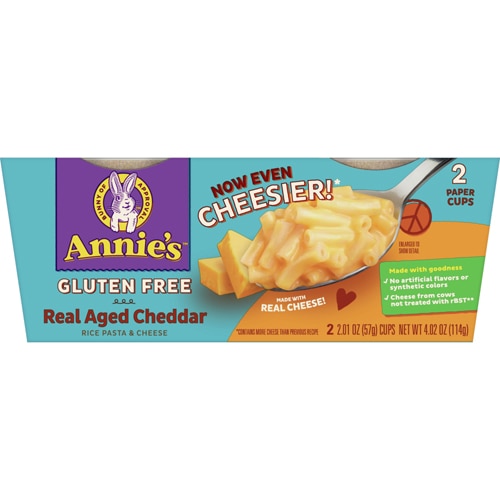Annie's Gluten Free Rice Pasta & Cheese Real Aged Cheddar -- 2 Cups