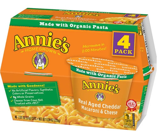 Annie's Homegrown Macaroni & Cheese Real Aged Cheddar -- 4 Pack