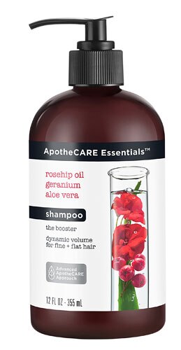 ApotheCARE Essentials Shampoo The Booster Rosehip Oil Geranium Aloe Vera -- 12 fl oz