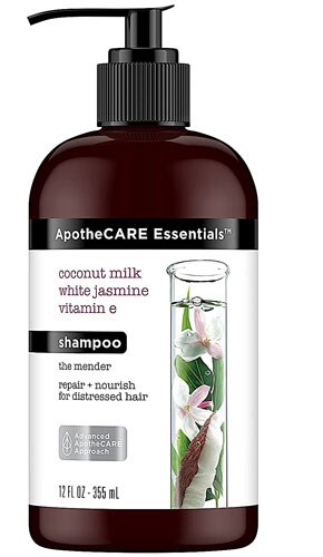 ApotheCARE Essentials Shampoo The Mender Coconut Milk White Jasmine Vitamin E -- 12 fl oz