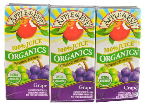 Apple And Eve Organic Juice Grape -- 3 Boxes