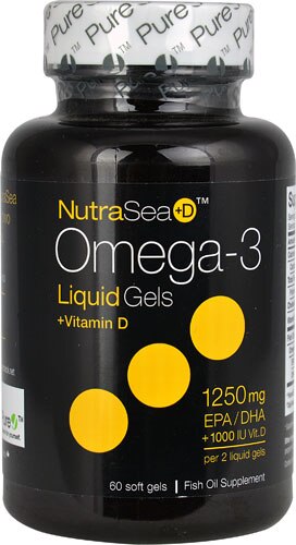 Ascenta NutraSea+D™ Omega-3 Liquid Gels +Vitamin D Peppermint -- 1250 mg - 60 Softgels
