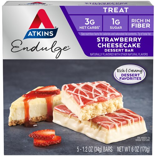 Atkins Dessert Bars Strawberry Cheesecake -- 1.2 oz Each / Pack of 5