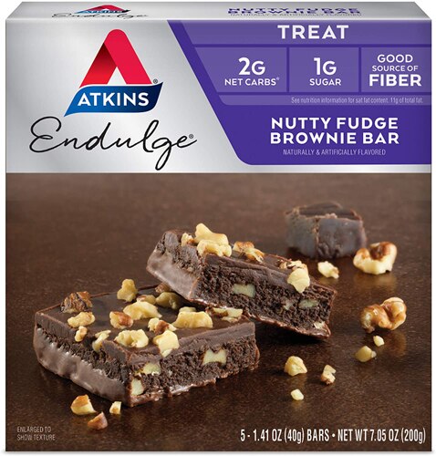 Atkins Endulge Bar Nutty Fudge Brownie -- 5 Bars