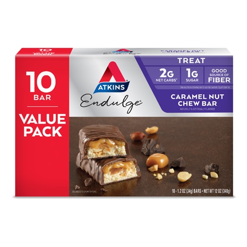 Atkins Endulge Treats Caramel Nut Chew Bar -- 10 Bars