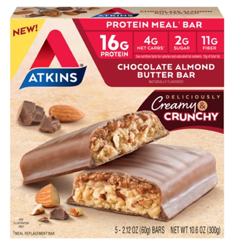 Atkins Protein Meal Bar Chocolate Almond Butter -- 10.6 oz