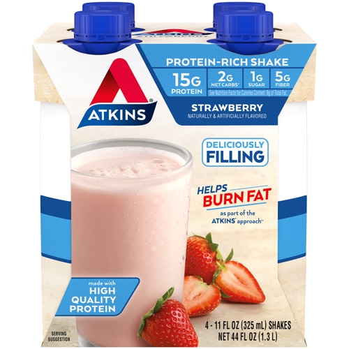 Atkins RTD Shake Strawberry -- 11 fl oz Each / Pack of 4