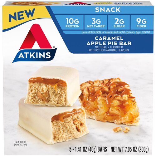 Atkins Snack Bar Caramel Apple Pie -- 5 Bars