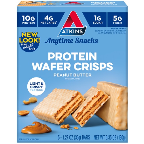Atkins Snack Protein Wafer Crisps Peanut Butter -- 5 Crisps