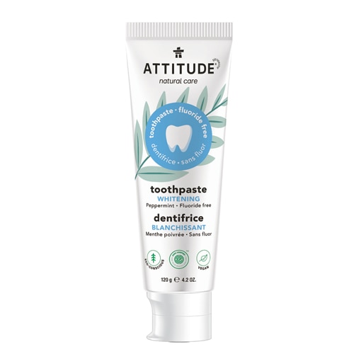 Attitude Adult Toothpaste Without Fluoride Whitening Peppermint -- 4.05 oz
