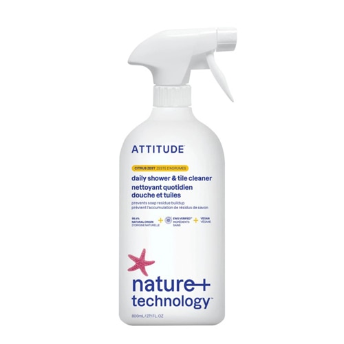 Attitude Hypoallergenic Daily Shower Cleaner, Citrus Zest - 27.1 fl oz bottle