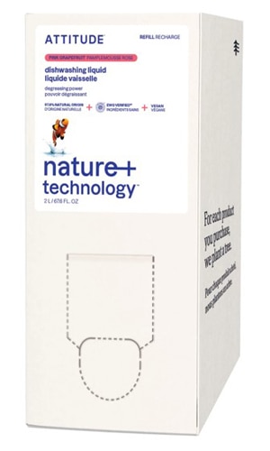 Attitude Dishwashing Liquid Eco Refill - Pink Grapefruit