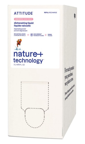 Attitude Dishwashing Liquid Eco Refill - Unscented