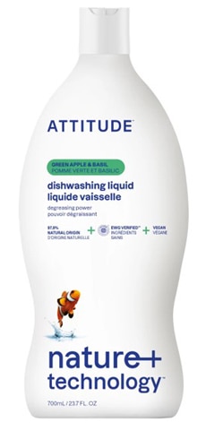 Attitude Dishwashing Liquid Green Apple & Basil -- 23.7 fl oz