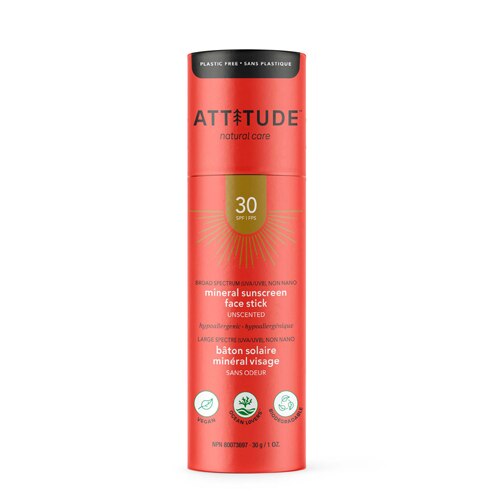 Attitude Mineral Sunscreen Face Stick - SPF 30 Unscented -- 1 oz