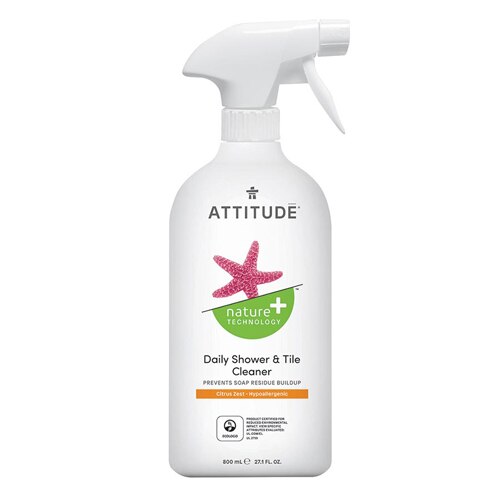 Attitude Nature plus Technology™ Daily Shower & Tile Cleaner Citrus Zest 27.1 fl oz Vitacost