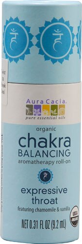 Aura Cacia Chakra Balancing Aromatherapy Roll On Expressive Throat Chamomile & Vanilla