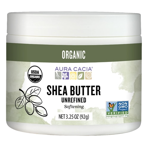 Aura Cacia Organic Shea Butter Unrefined Body Care -- 3.25 oz