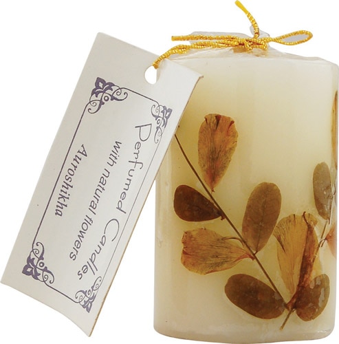 Auroshikha Flower Candle Medium Cylinder Jasmine -- 1 Candle