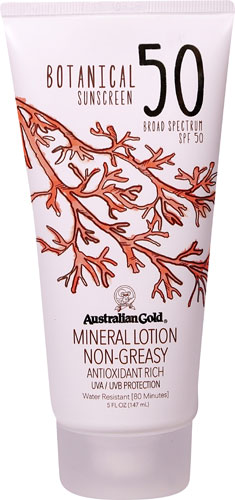 Australian Gold Botanical Sunscreen SPF 50 Mineral Lotion Non-Greasy