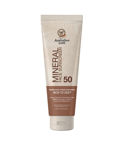 Australian Gold Mineral Tinted Face Lotion Sunscreen SPF 50 - Rich to Deep