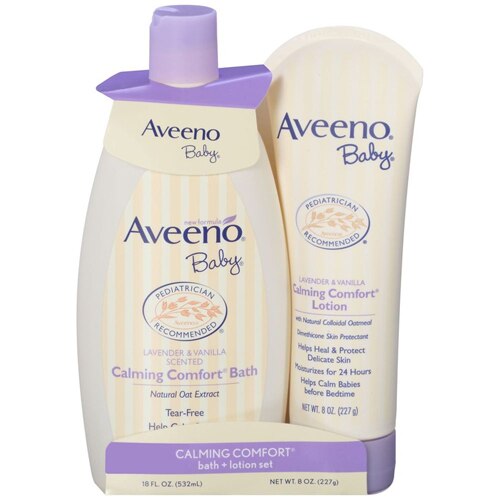 Aveeno Baby Calming Comfort Bath Lotion Set Lavender Vanilla