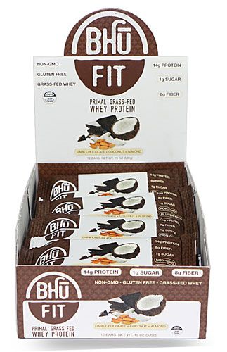 BHU Fit Primal Protein Bar Dark Chocolate Coconut Almond -- 12 Bars