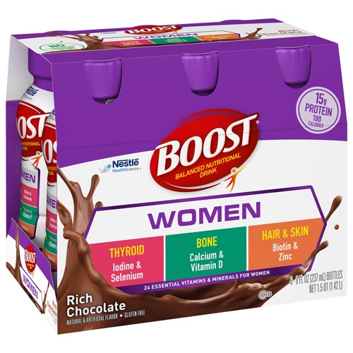 BOOST Women Nutritional Drink Chocolate -- 8 fl oz Each / Pack of 6